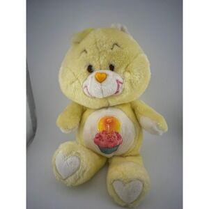Vintage 1983 Birthday Care‎ Bear Plush Yellow Cupcake Candle American Greetings